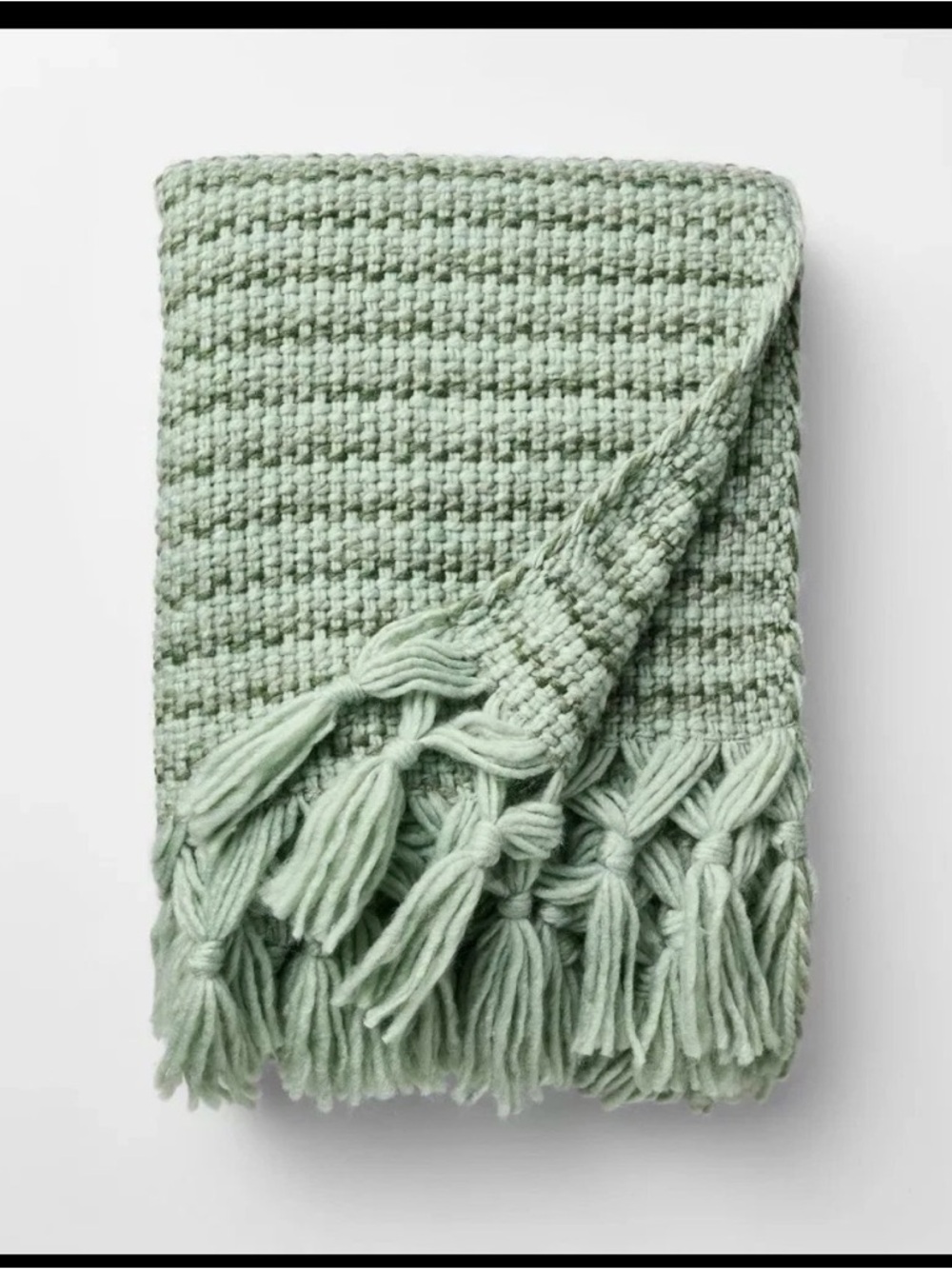 Soft Waffle Knit Throw Blanket in Sage Green - Picture 4 of 4